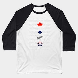 CANZUK: National Symbols With Background Names Baseball T-Shirt